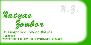 matyas zombor business card
